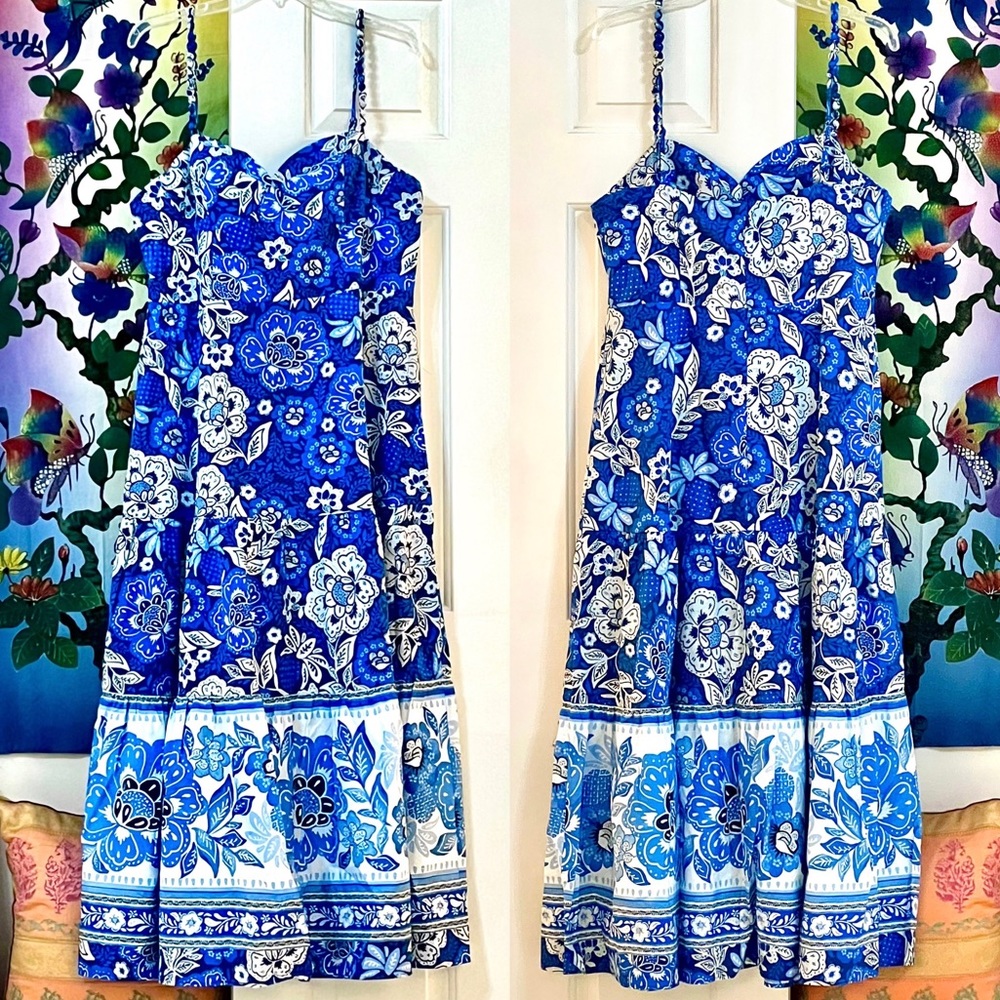 🌺🎉HP🎉🌺 NWT Anthropologie Farm Rio Full Of Flowers Sweetheart Midi Dress - Picture 12 of 16